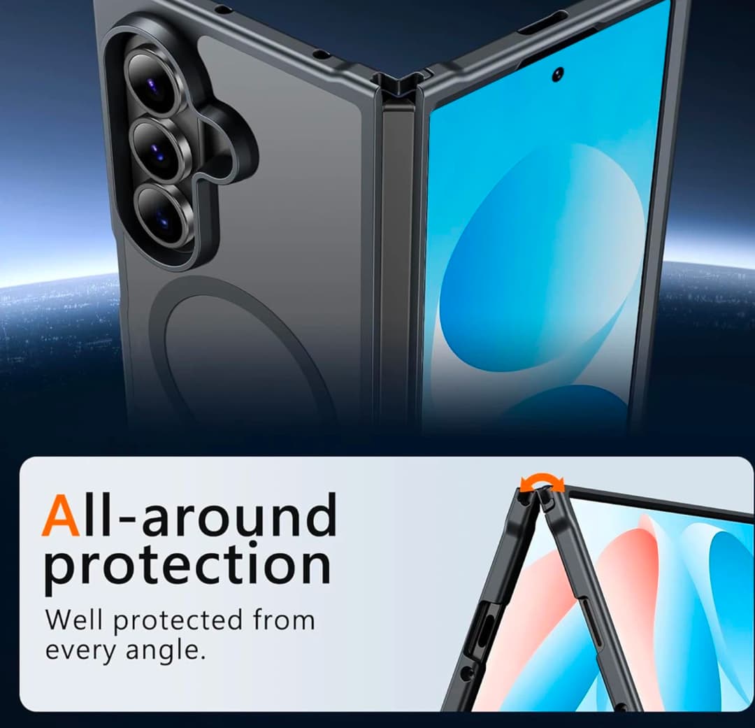 يويوكسيو - حافظة مغناطيسية شفافة رفيعة مع شحن لاسلكي لهاتف سامسونج جالاكسي Z Fold 7 - 5