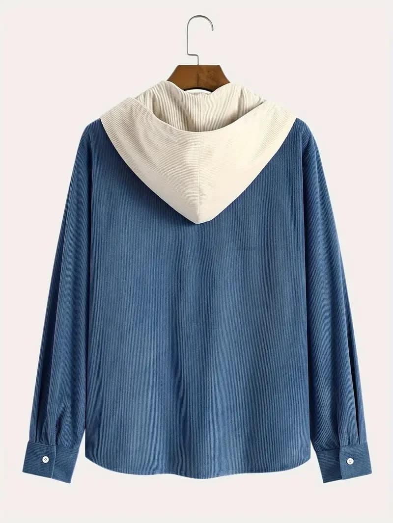 The 2025 new fashion trend spring and autumn corduroy hooded jacket is comfortable and casual for daily commuting for men - 6