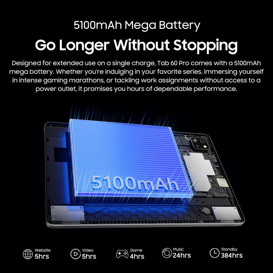 جهاز لوحي بلاكفيو تاب 16 برو 11 بوصة بشاشة FHD+ وذاكرة 8 جيجابايت + 256 جيجابايت وكاميرا 13 ميجابكسل + 8 ميجابكسل ووايدفين L1 وبطارية 7700 مللي أمبير بنظام أندرويد 14 - 5