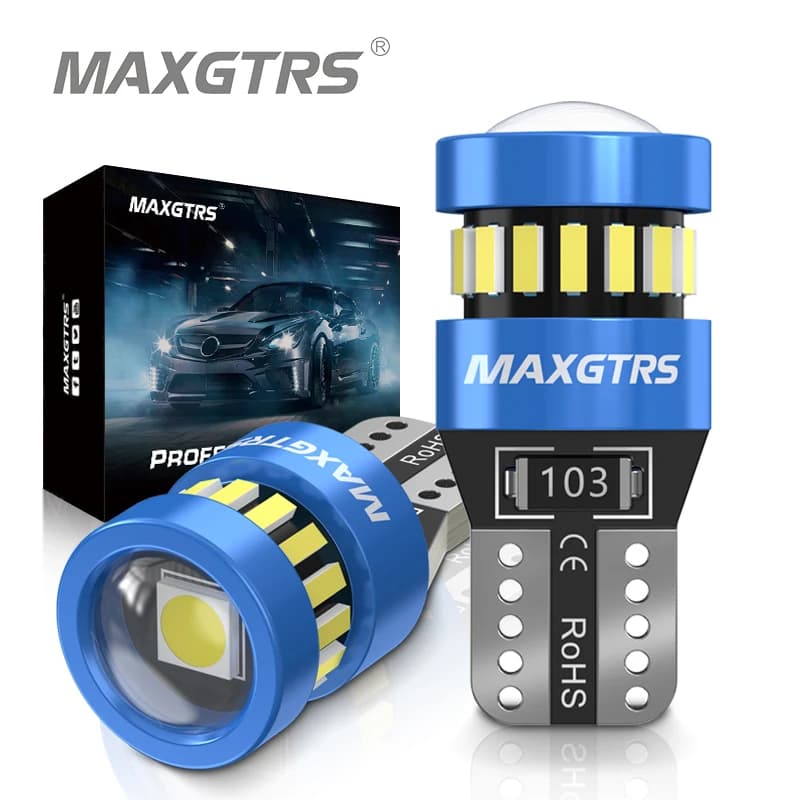 2 قطعة لمبات LED T10 W5W ريد كانبوس 194 168 إضاءة صفراء للمساحات إضاءة داخلية للسيارة للقراءة وباب الصندوق ولوحة الترخيص 6500K