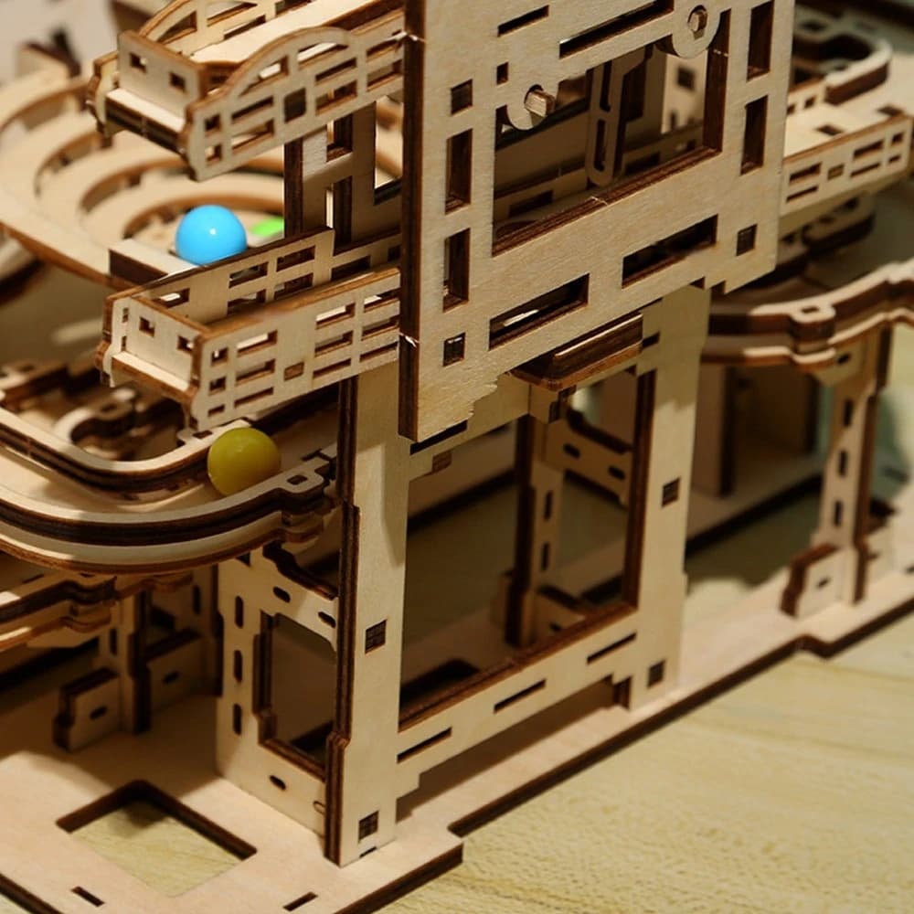 3d Wooden Puzzle Building Model Kits Marble Runs Mechanical Puzzles Self Assembly Toy STEAM Educational Toys for Kids Adult Gift - 6