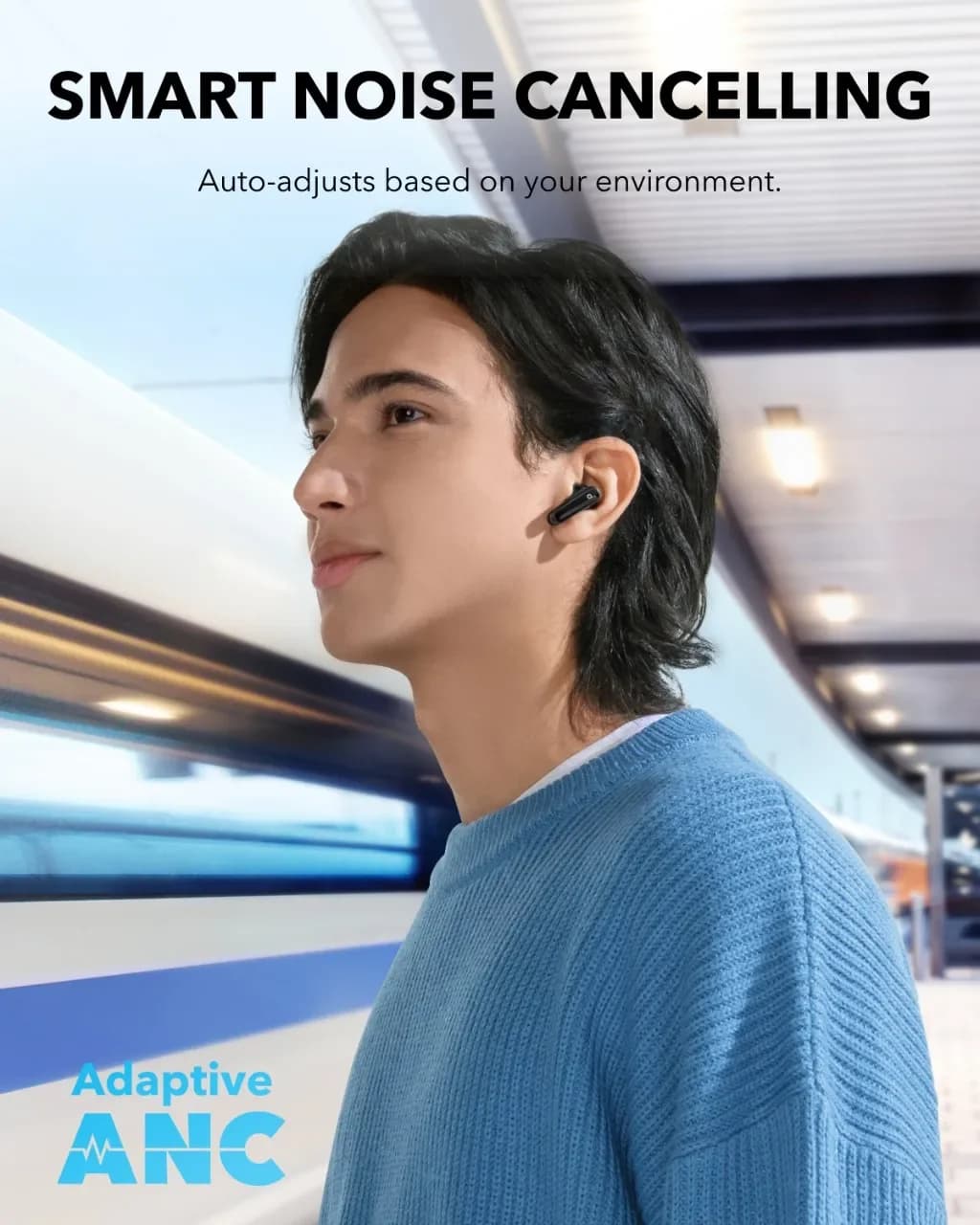 Soundcore P40i by Anker, Noise Cancelling Wireless Earbuds, Adaptive Noise Cancelling to Environments, Heavy Bass, 60H Playtime - 2