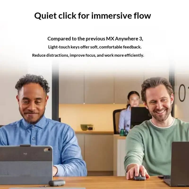 ماوس مدمج Logitech MX Anywhere 3S - 8000 DPI، عجلة MagSpeed، أزرار صامتة، شحن USB-C، اتصال متعدد الأجهزة - 3