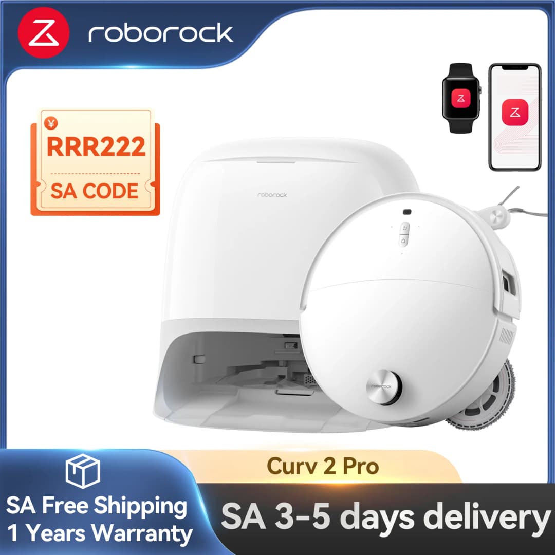roborock Qrevo Curv 2 Pro Robot Vacuum and Mop 25000Pa Suction 3.14’’ Ultra Slim Dual Anti-Tangle System AI