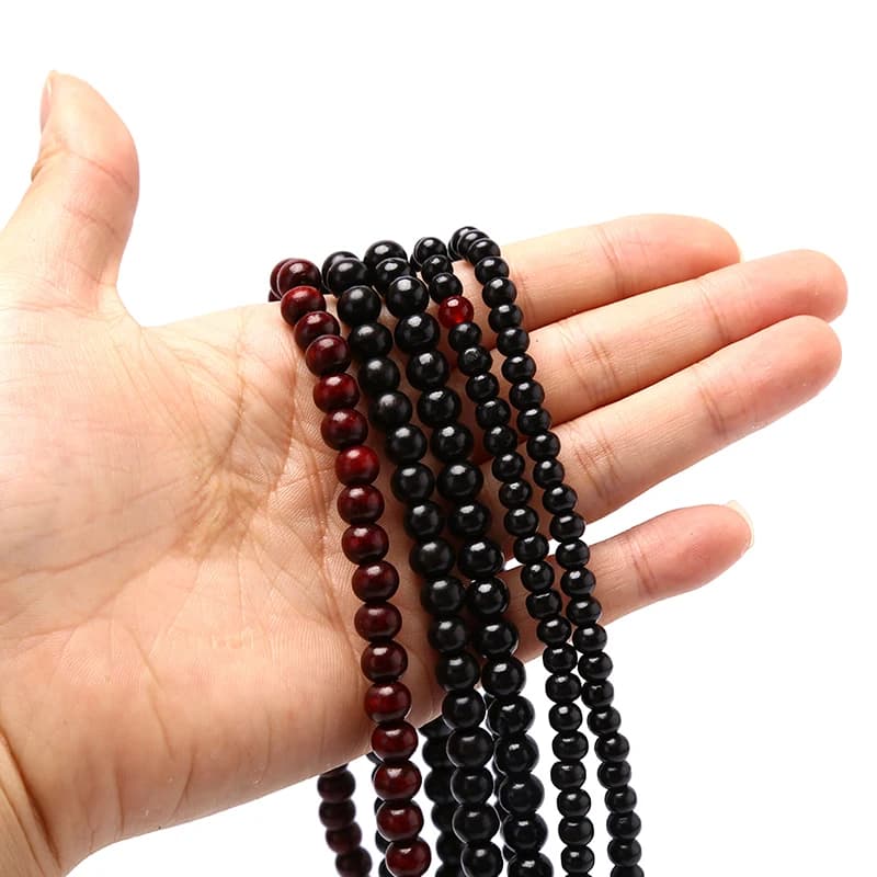 6/8mm Natural Sandalwood Buddhist Buddha Meditation Beads Bracelet For Women Men - 2