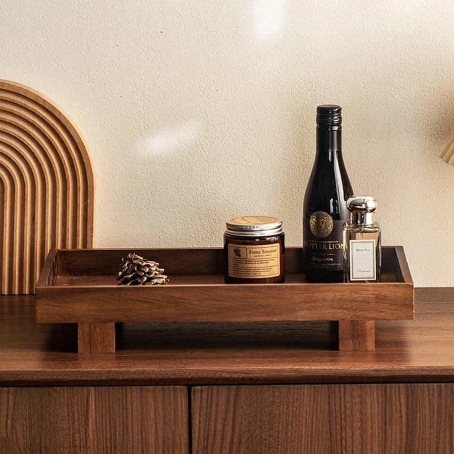 صينية خشبية على الطراز الياباني، صينية شاي جونغفو، إكسسوارات حفل الشاي، صينية تخزين القهوة للمطاعم - 2