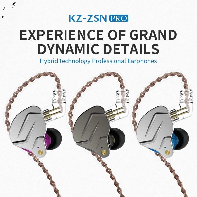 KZ ZSN PRO 1BA 1DD هايبرد درايف في الأذن سماعات هاي فاي معدن باس سماعة أذن رياضية موسيقى قابلة للاستبدال - 2