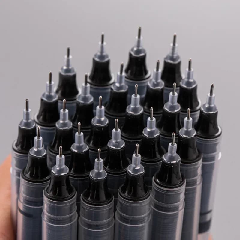 10Pcs/set Supplies Writing Pens Liquid Pen Ballpoint Kawaii Straight High Quality Needle Type Gel  Stationery School Office - 5