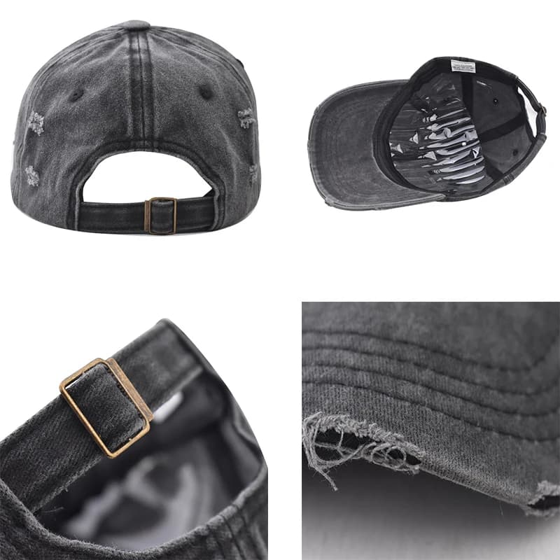 Distressed Baseball Cap Dad Hats for Men Women Vintage Washed Cotton soft top Hat Adjustable Low Profile Unisex Style Headwear - 5