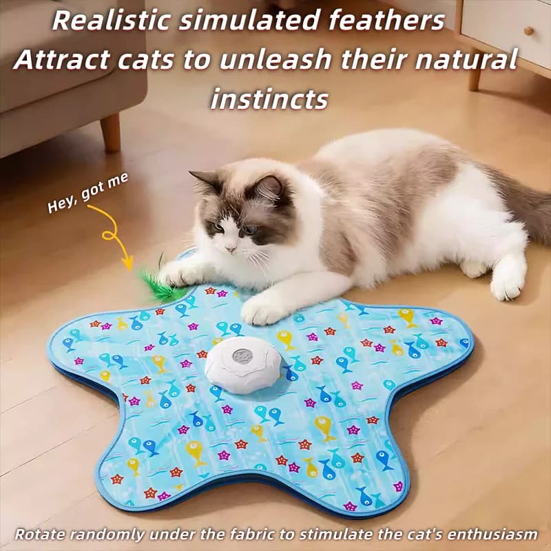 Automatic Turntable Cat Toy Interactive Hunting Cover Teasing Stick Pet Play Cover Hide and Seek Toy for Cats and Pets - 2