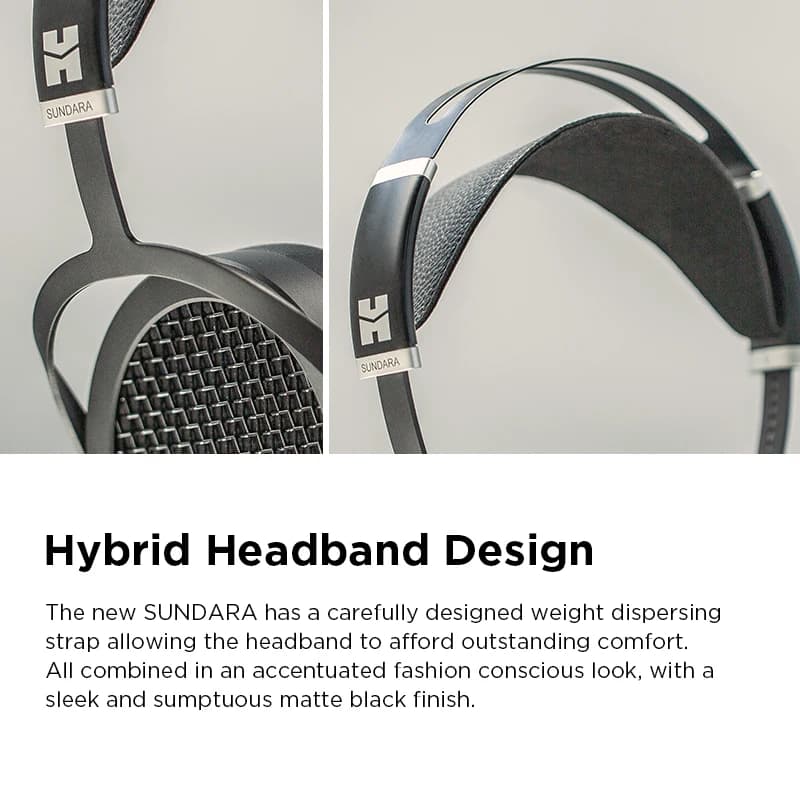 سماعات HIFIMAN SUNDARA فوق الأذن، كاملة الحجم، مغناطيسية مسطحة (أسود) مع تصميم عالي الدقة وغلاف معدني - 5