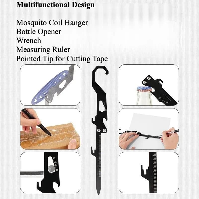 Multifunctional Mosquito Coil Holder Foldable Camping Tool with Bottle Opener Ruler Wrench Aromatherapy Clip Outdoor Gear