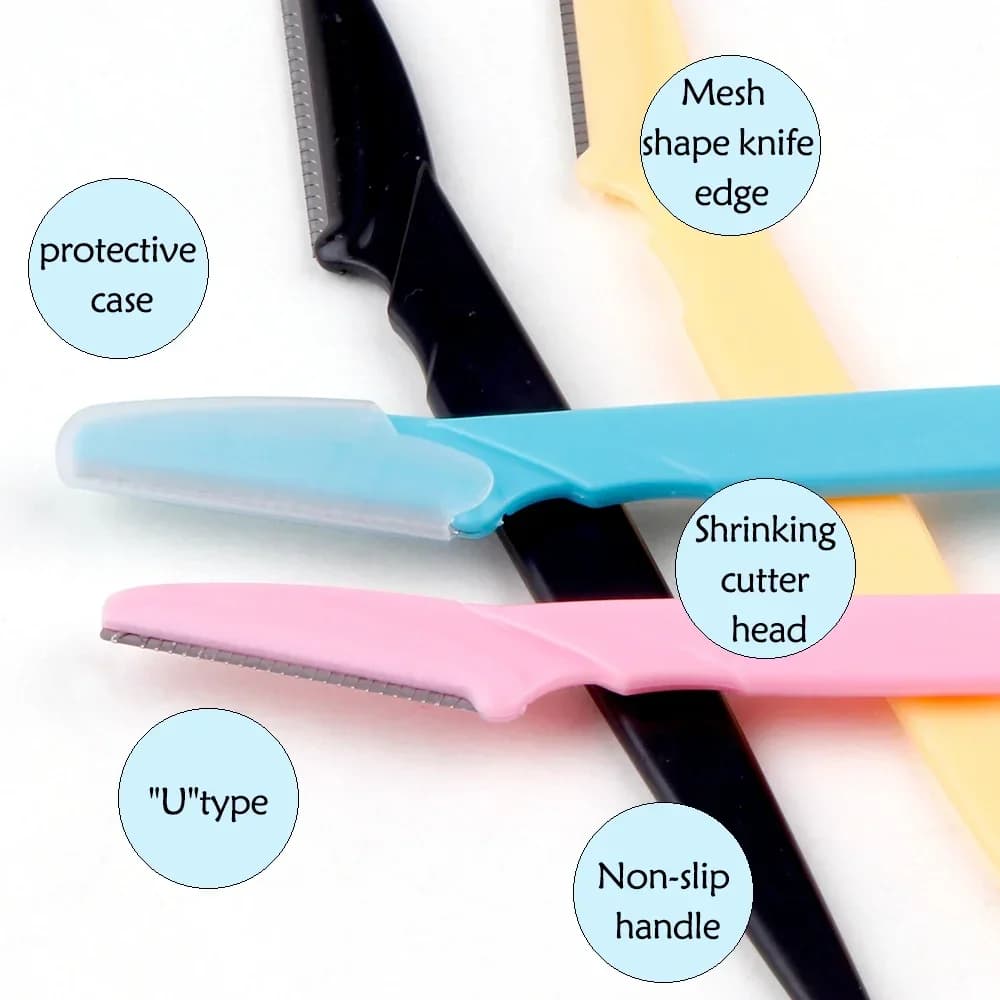 3/10 قطع أدوات إزالة شعر الحاجبين شفرة آمنة لتشذيب الحاجبين ماكينة حلاقة الوجه النسائية المحمولة - 5