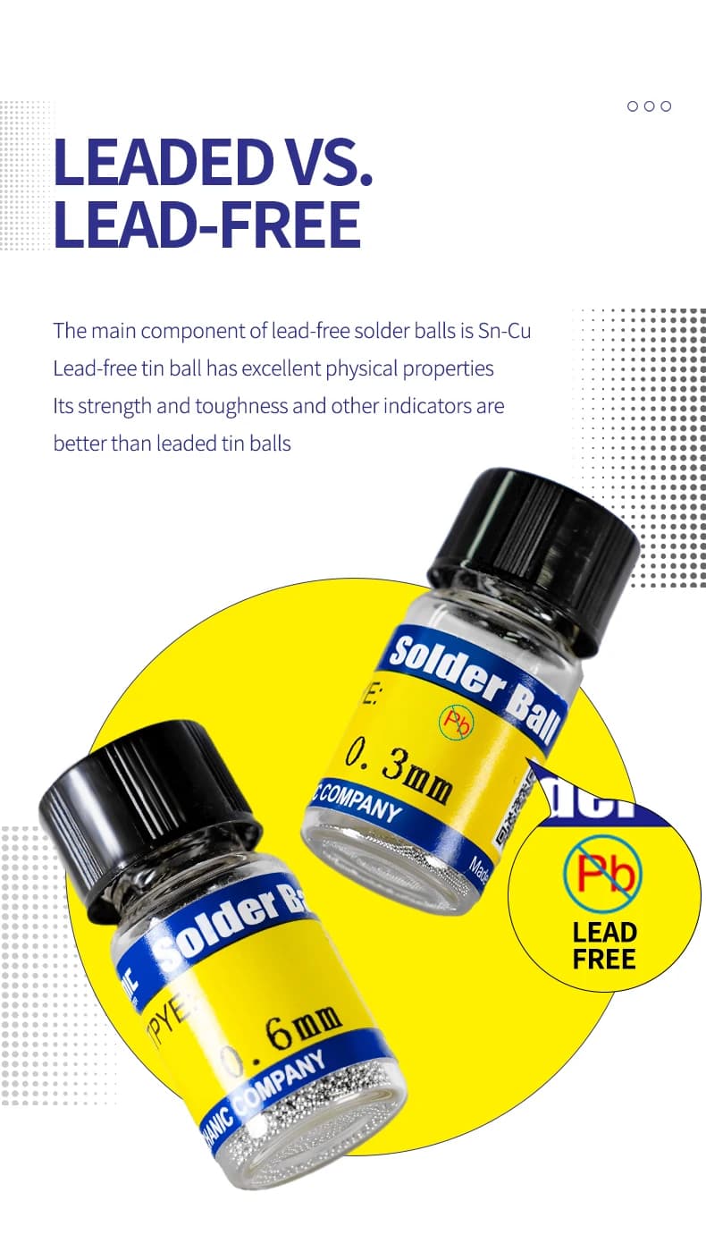 MECHANIC  Leaded Solder Balls 0.2-0.76mm, 10000pcs BGA Reballing Kit for PCB/IC Chip Repair, Mobile Phone & Micro Welding Tools - 4