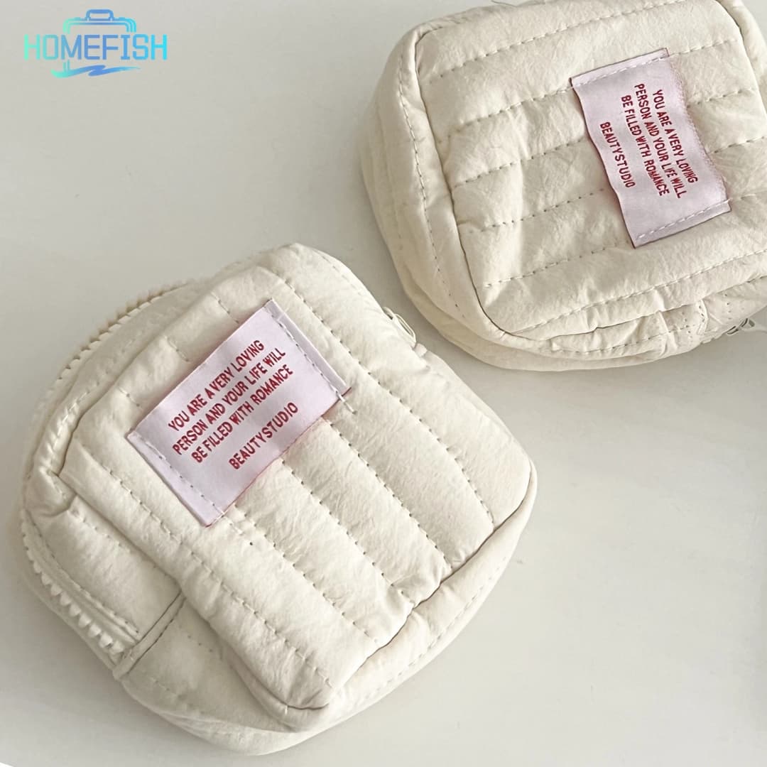 HOMEFISH Korean Square Small Makeup Bag Student Small Earphones Zero Wallet Girl Portable Lipstick Storage Bags - 4