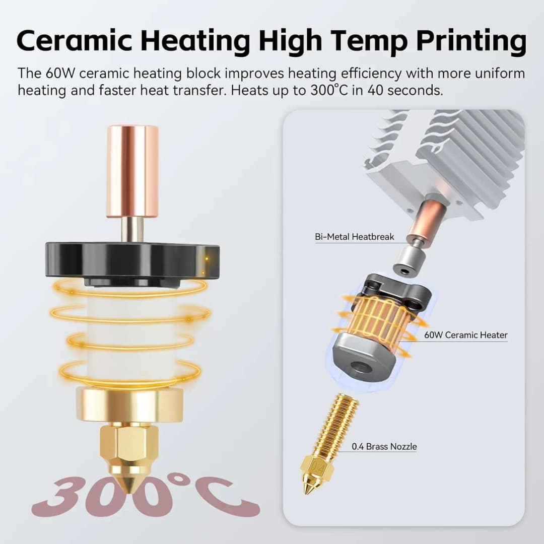 Creality Ender 3 V3 KE Hotend Kit 300°C High Temperature Resistance Extruder Hot End Ceramic Heating Block Kit,for K1/K1 Max - 2