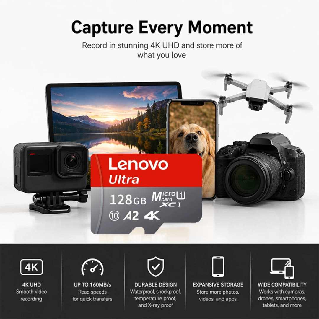 بطاقة ذاكرة Lenovo تخفيضات ساخنة فئة 10 سعة عالية U3 V30 مايكرو SD بأحجام متعددة للكمبيوتر/المراقبة/الهاتف/الكاميرا - 5