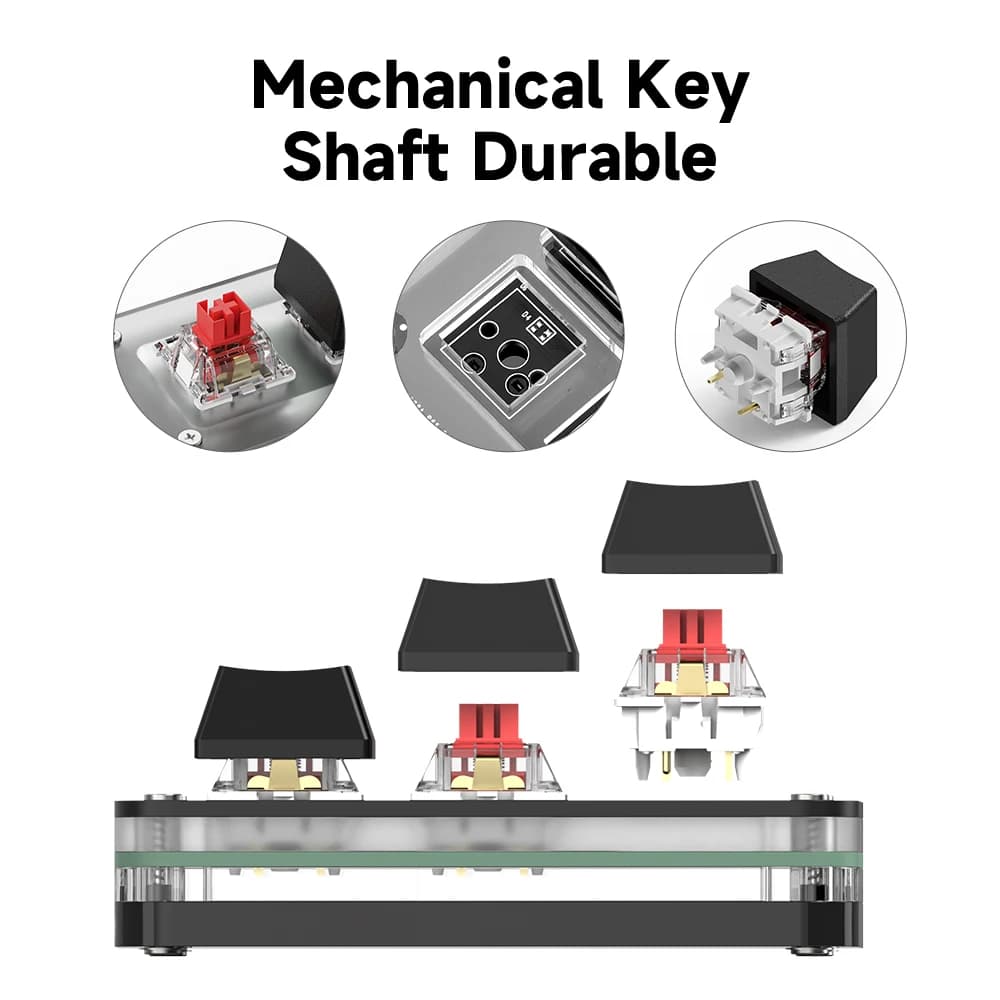 Macropad Macro Programming Keyboard RGB Mini Hot Swap Gaming Custom Knob Keypads Red Switch 3 Keys Knob For Photoshop Multimedia - 3