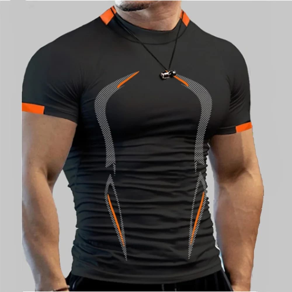 New Summer Sportswear Gym Breathable T Shirt Men Quick Drying Jogging T-Shirt Men Training Tees Fitness Tops Running T-shirt - 5
