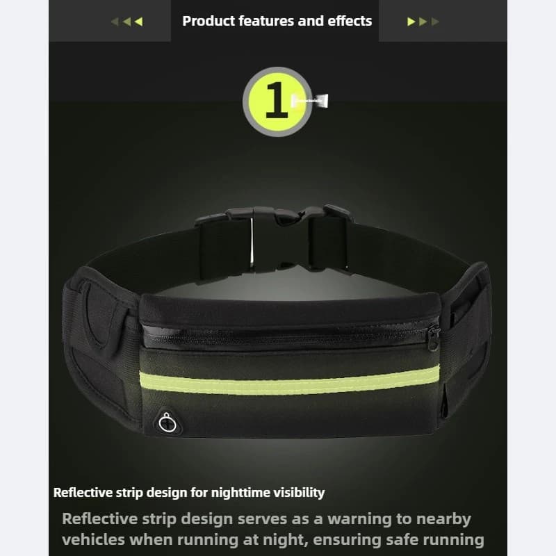 حقيبة خصر رياضية وترفيهية، مقاومة للماء والصدمات، مناسبة للهاتف المحمول، مثالية لحمل زجاجات المياه - 5