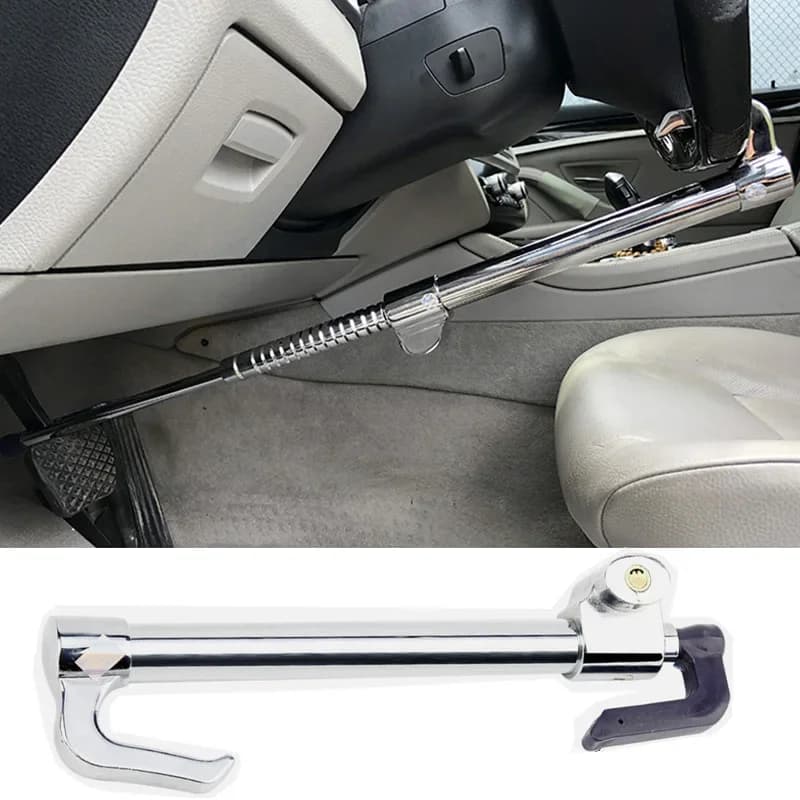 EAFC General Motors Brake Lock Steering Wheel Lock Retractable Double Hook Car Clutch Pedal Lock Security Anti-theft Auto Parts - 3