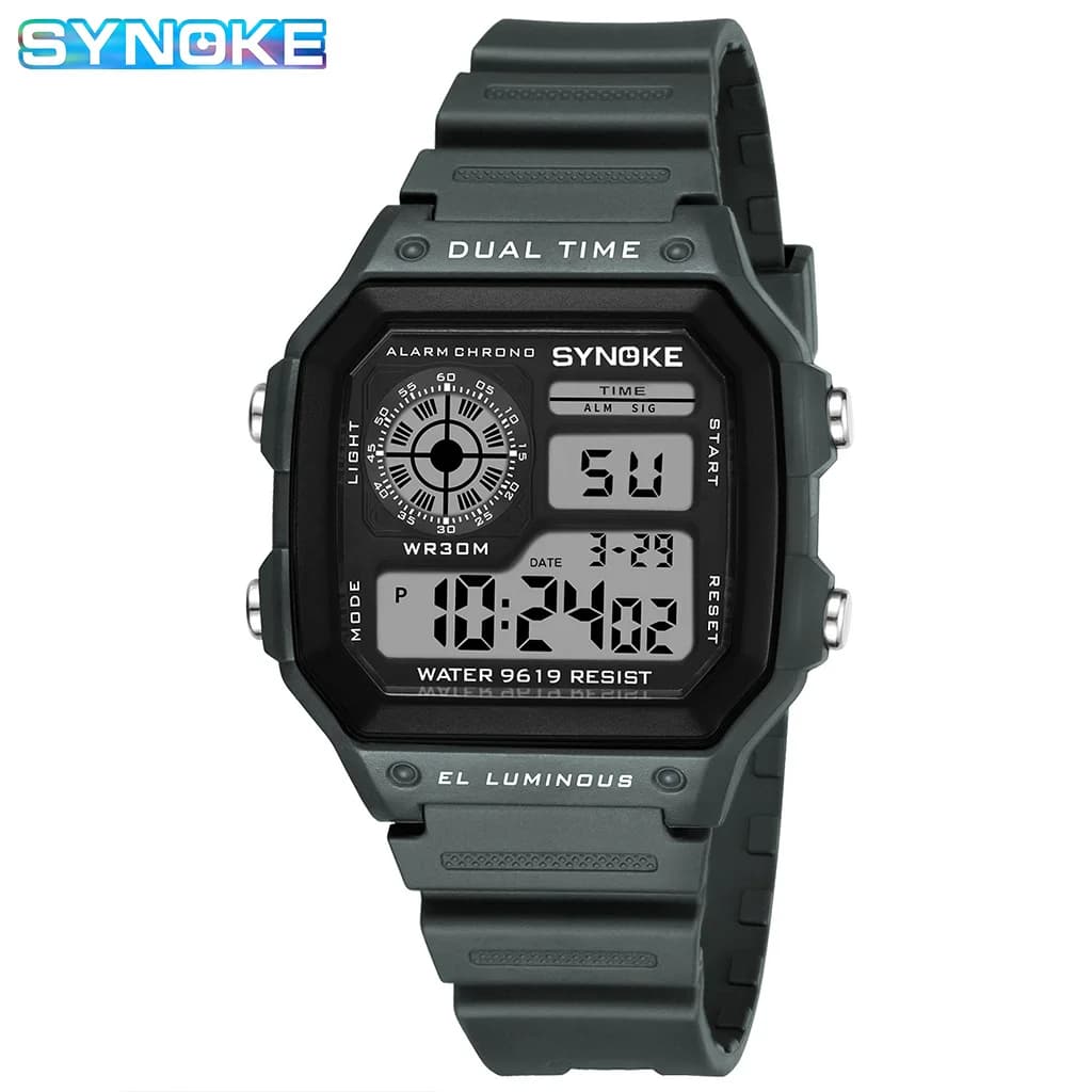 SYNOKE Digital Watches Men Sports Luminous Multifunction Waterproof Chrono Wristwatch Outdoor and Running Student Seven Light - 6
