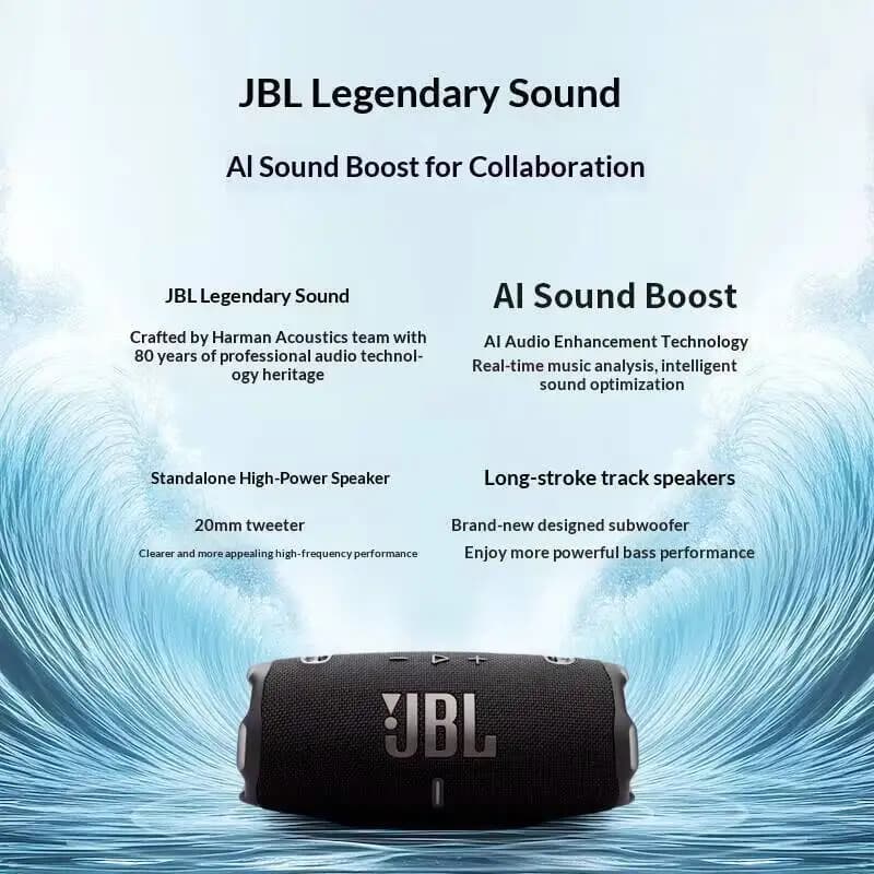 سماعة JBL Charge 6/Flip7 الأصلية الجديدة بتصميم كالييدوسكوب، اقتران سريع بزر واحد، سماعة ستيريو خارجية ملائمة - 2