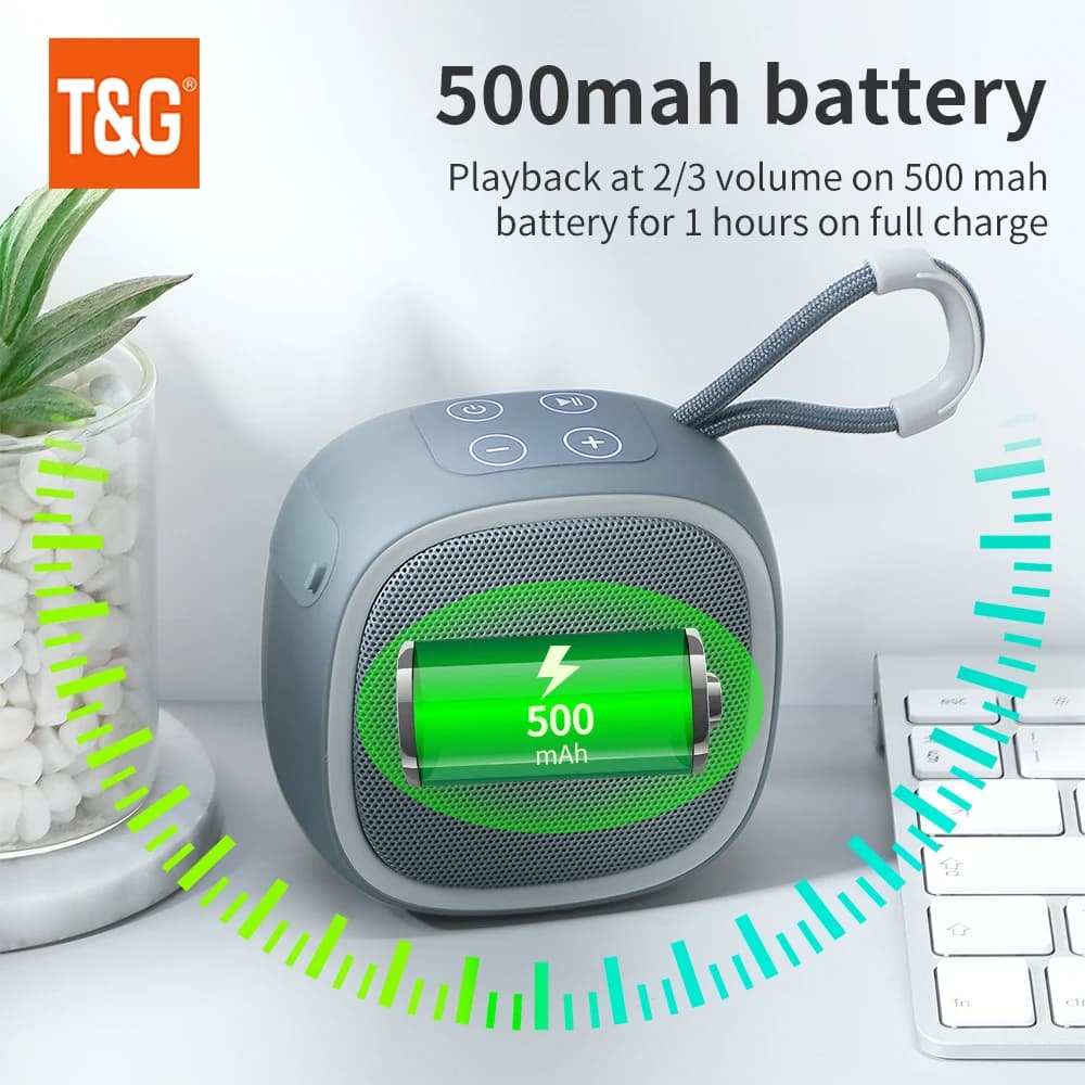 سماعة بلوتوث صغيرة محمولة لاسلكية سماعات قوية TWS BT 5.3 صندوق صوت HIFI مكبر صوت يدعم بطاقة TF راديو TG659 - 4