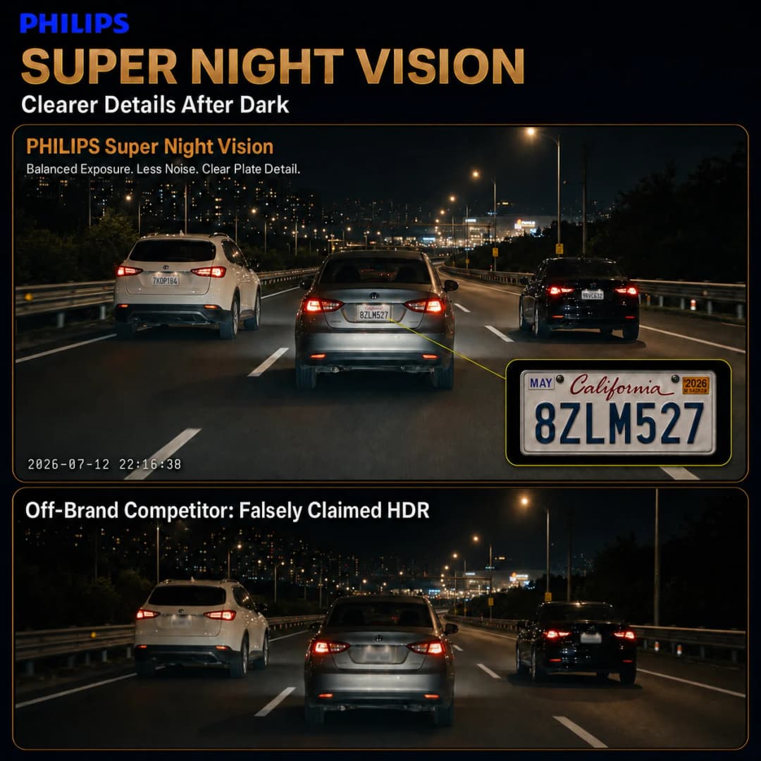 كاميرا سيارة مصغرة PHILIPS Dash Cam F04 بدقة 2K بشاشة 1.47 بوصة IPS تحكم عبر تطبيق واي فاي رؤية ليلية مراقبة الوقوف 24 ساعة - 3