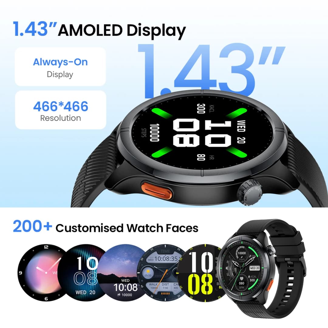 HAYLOU Solar Neo 2 Voice Calling Smartwatch 1.43'' HD AMOLED Display 24h Health Monitoring 150+ Sports Modes 1ATM Smart Watch - 2
