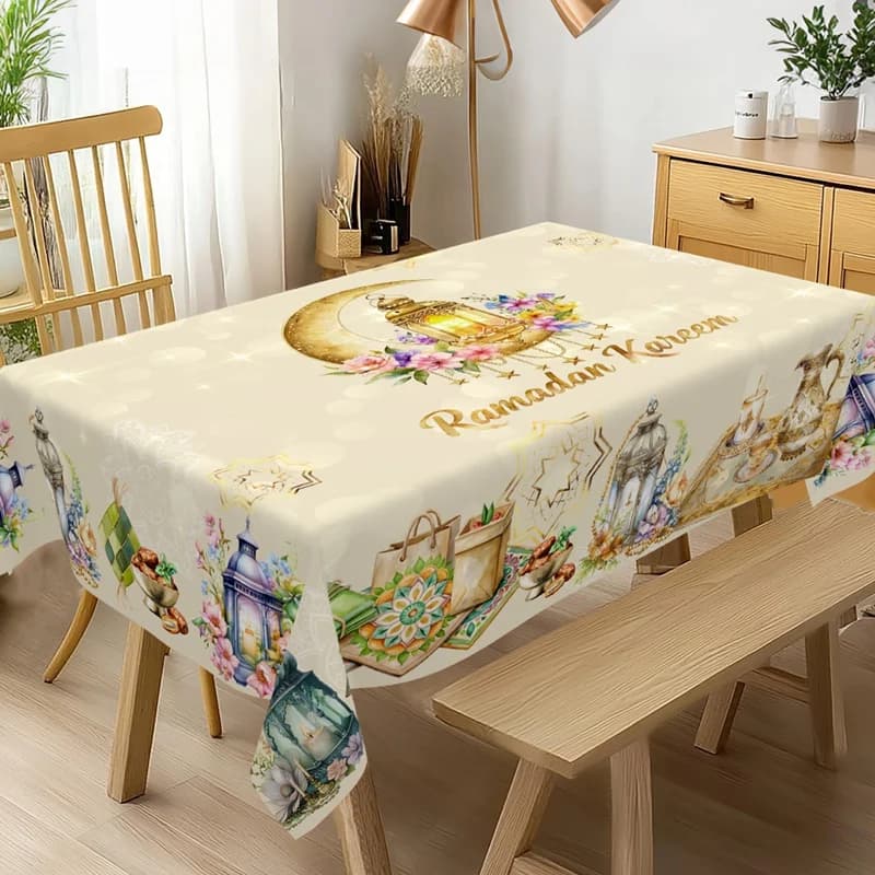 Ramadan Decor Tablecloth EID Mubarak Decor For Home 2026 Ramadan Kareem Islamic Muslim Party Eid Al Adha Gifts Happy Eid Al Fitr - 3