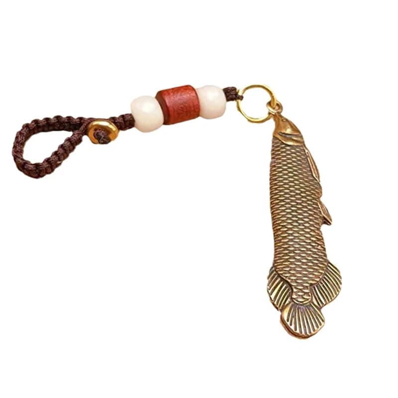 1PCS Retro Charm Brass Fish Charms Pendant DIY Ornament Miniature Keychain Jewelry Home Decoration Craft Souvenir Gift - 2