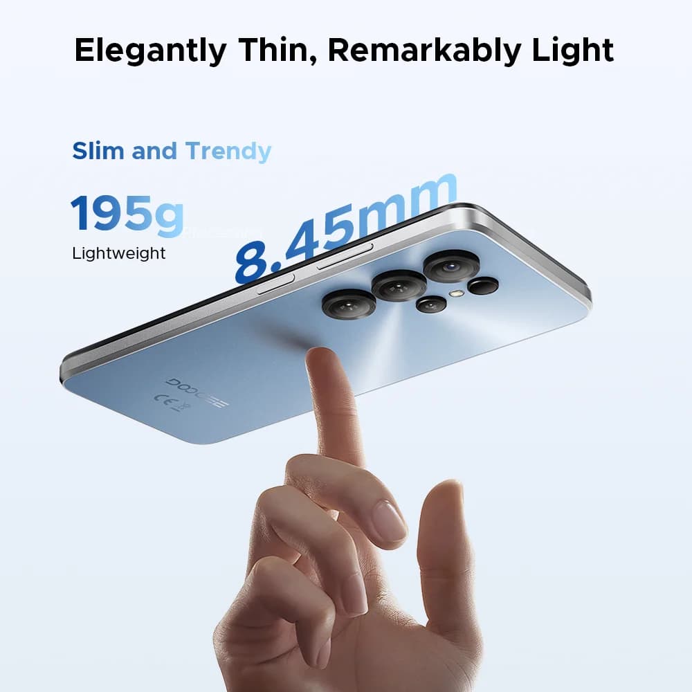 هاتف DOOGEE Note56 X PRO 5G المحمول بجسم نحيف 8.45 ملم وبطارية 6150 مللي أمبير ومساعد Gemini Al وWidevine L1 ونظام أندرويد 16 وNFC - 5