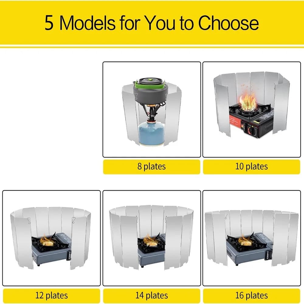 8/10/12/14/16 لوحات واقي موقد من الألومنيوم مع حقيبة تخزين لمواقد التخييم التي تعمل بالبيوتان - 4