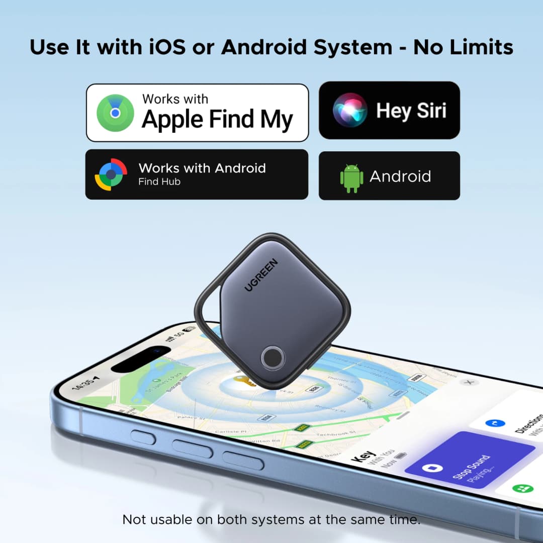 UGREEN【Dual System Compatibility】Smart Finder For Apple Find My (iOS) & Find Hub App (Android) Bluetooth Tracker Card - 2