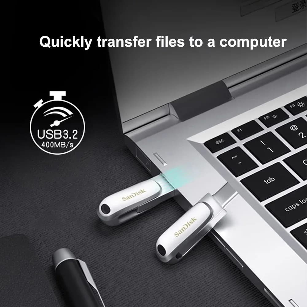 SanDisk SDDDC4 Ultra Dual Drive Luxe USB 3.2 Flash Drive 64GB Type C 128GB 256GB 512GB Metal Type A OTG 2-in-1 flash Flash Drive - 5