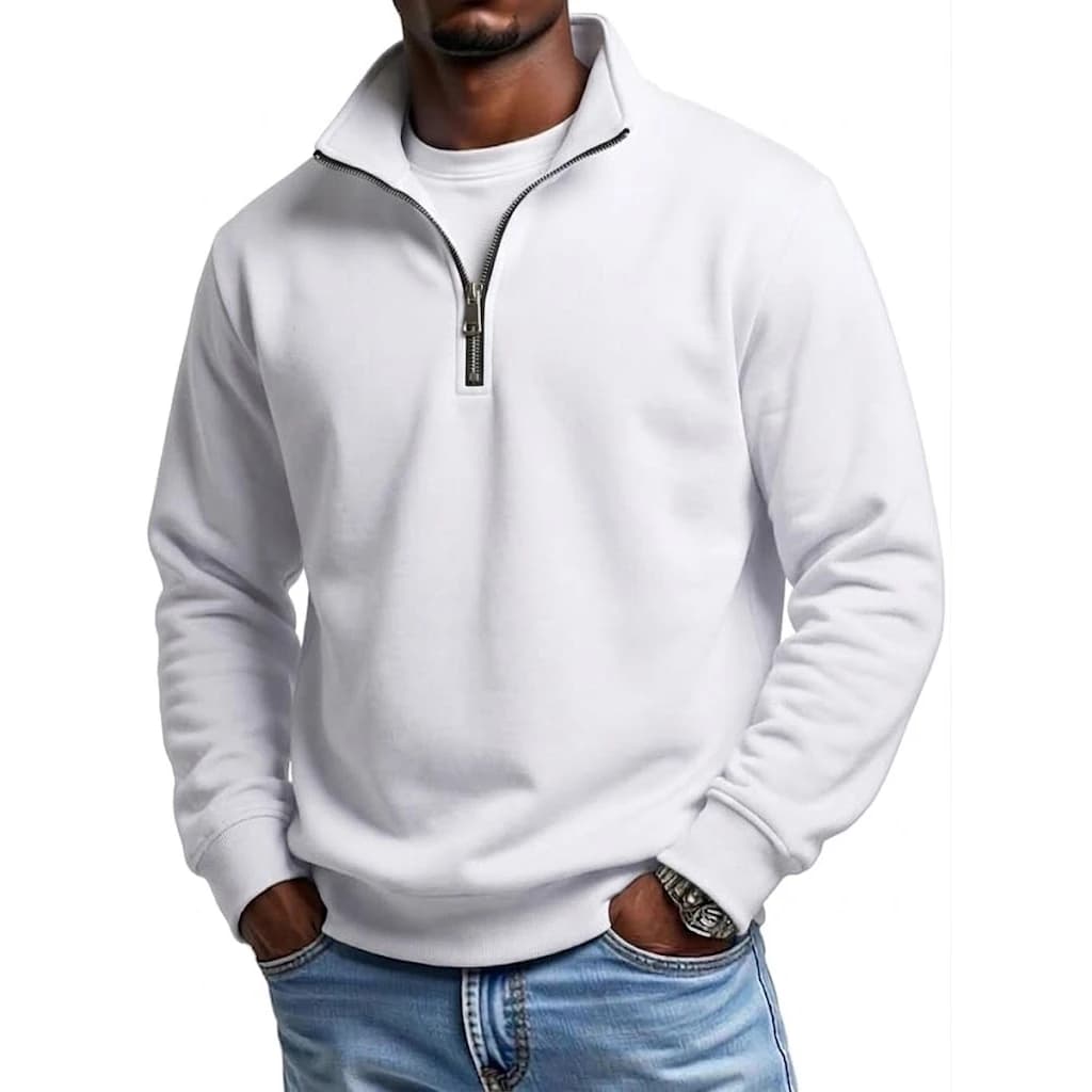 Outdoor Men Zipper Sweatshirts Spring Quarter Zip Pullover Half Zipper Hoodie for Men Gym Man Autumn Solid Men's Sweatshirt Coat - 4