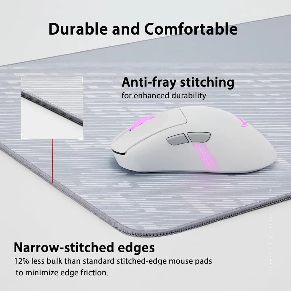 ASUS ROG Scabbard II Arctic Gray Gaming Mouse Pad Soft Cloth Surface Water/Oil/Dust-Resistant, Anti-Fray Edges, Non-Slip Base - 4