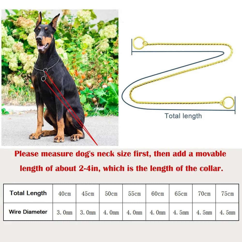 طوق كلب سلسلة ثعبان طوق خنق سلسلة معدنية طوق كلب قلادة للمشي والتدريب مستلزمات حيوانات أليفة للكلاب الصغيرة والمتوسطة والكبيرة - 6