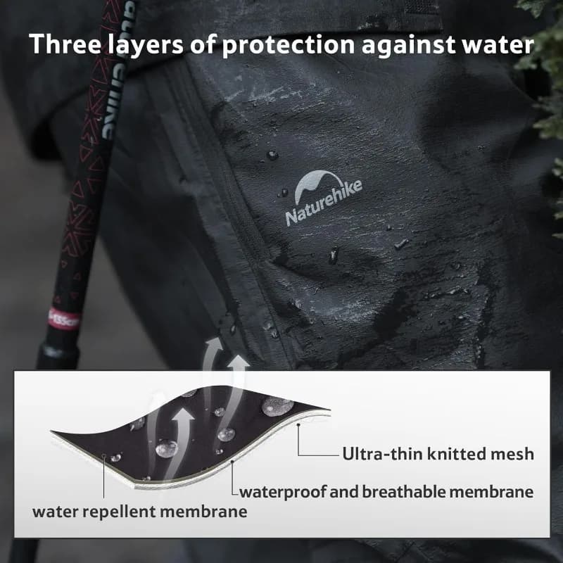 Naturehike Rainproof Pants Hiking Outdoor Waterproof Pants Ultralight Portable Camping Sports Quick Dry Breathable Pants - 2
