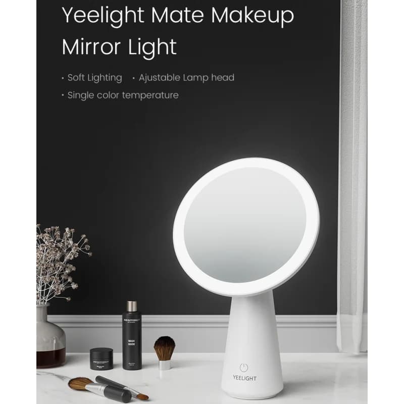 مصباح مرآة المكياج من YEELIGHT، إضاءة LED بيضاء، سطوع قابل للتعديل، دوران 40 درجة، زر لمس، 300-5000 كلفن - 3