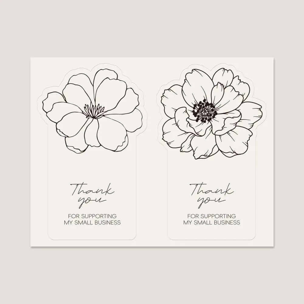 50pcs/pack of Irregular Flower Rectangular Stickers for Small Business Gift Box Sealing Stickers Adhesive Packaging Stickers - 6