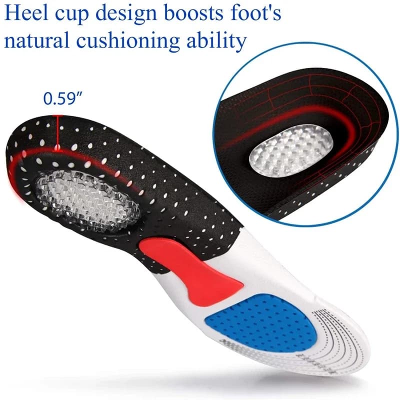 1Pair Orthopedic Insoles Memory Foam Cushion Gel Insole Silicone Arch Support Pads Sport Shoe Pad Soft Running Insert - 4