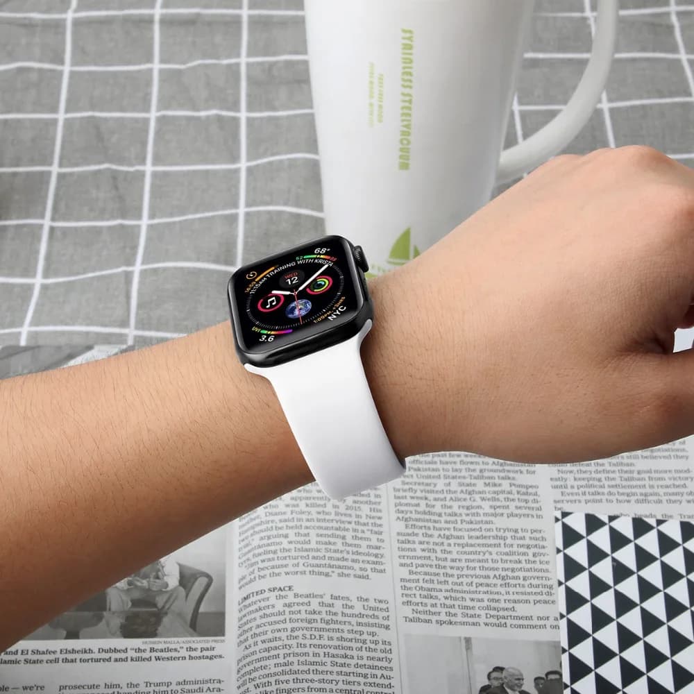 حزام سيليكون لشريط التفاح ، كوريا مطاطي ، سلسلة iWatch 9 ، 8 ، 7 ، 6 ، 3 ، SE ، Ultra 2 ، 44 ، 40 ، 49 ، 45 ، 41 ، 42 ، 38 - 3
