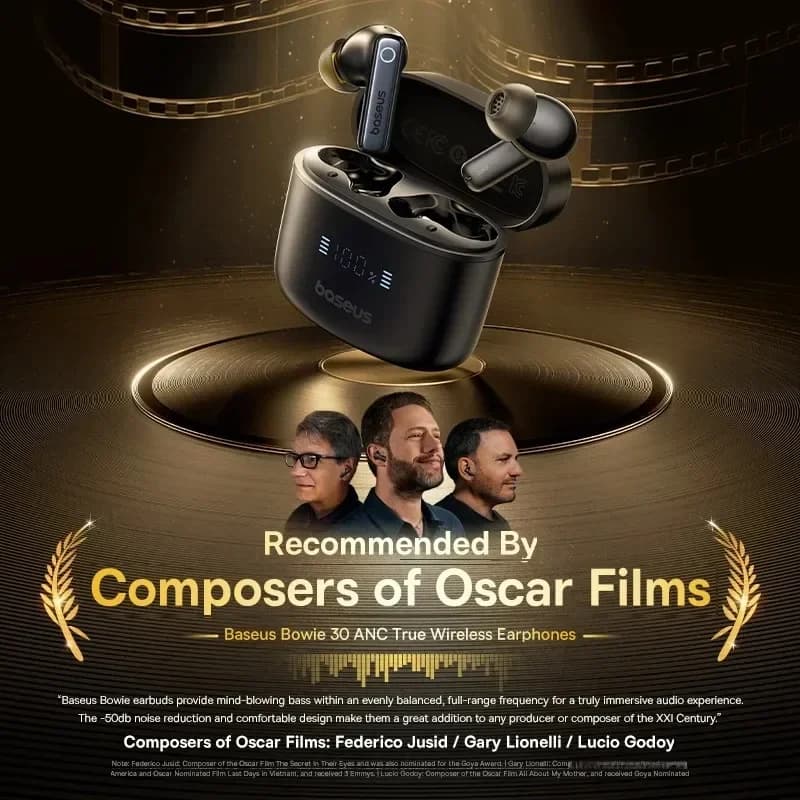 سماعات الأذن اللاسلكية Baseus Bowie 30 عزل ضوضاء 50dB وقت تشغيل طويل 65 ساعة سماعات بلوتوث 5.3 ميكروفونات 6 مكالمات واضحة بتقنية الذكاء الاصطناعي صوت جهير قوي - 4