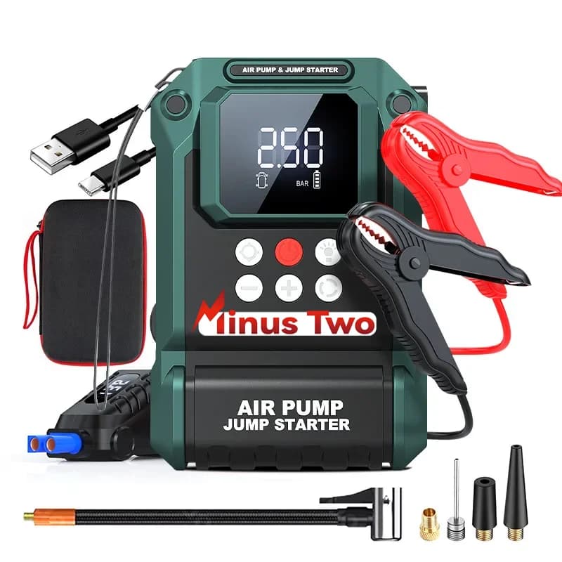 منفاخ سيارة 21800mAh، بنك طاقة محمول، مضخة هواء 150PSI، جهاز بدء تشغيل الطوارئ للسيارة 2026