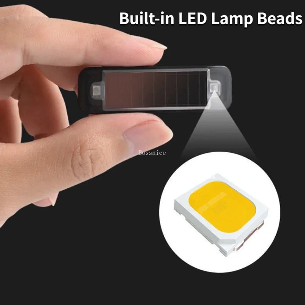 Mini LED Solar Power Car Warning Light Wireless Anti-Theft Simulated Alarm Caution Lamp Night Security Flashing Dummy Alarm - 2