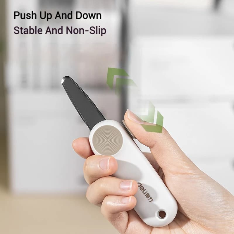 DELI Box Cutter with Anti-Slip Safety Grip - Portable Package Opener, Student-Safe Utility Knife for Unboxing, Wallpaper Trimmin - 4