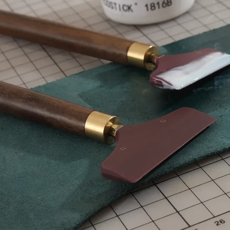 Leather Scraper Glue Spreader Sandalwood Handle DIY Leather Craft Tool For Gluing Gumming Handmade Sewing Leatherworking Supplie - 3