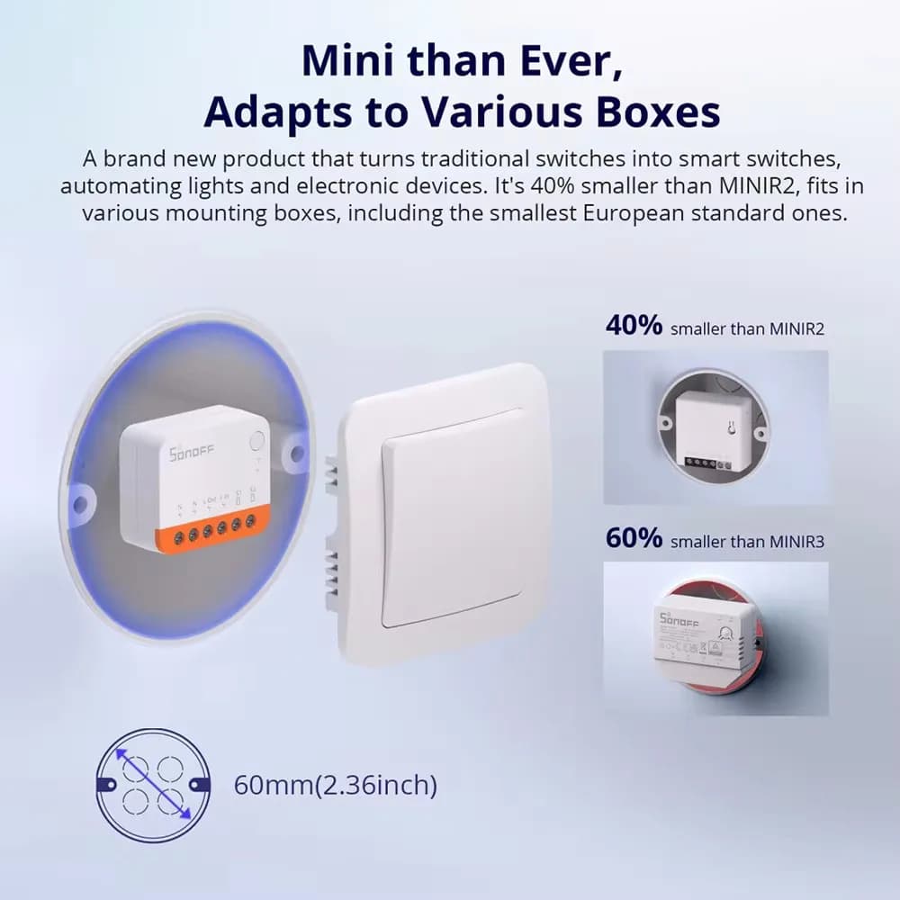SONOFF Mini R4 Smart Wifi Switch Module Switch Two-Way Control Smart Home Works With Alexa Google Home Yandex Alice smartthi - 6